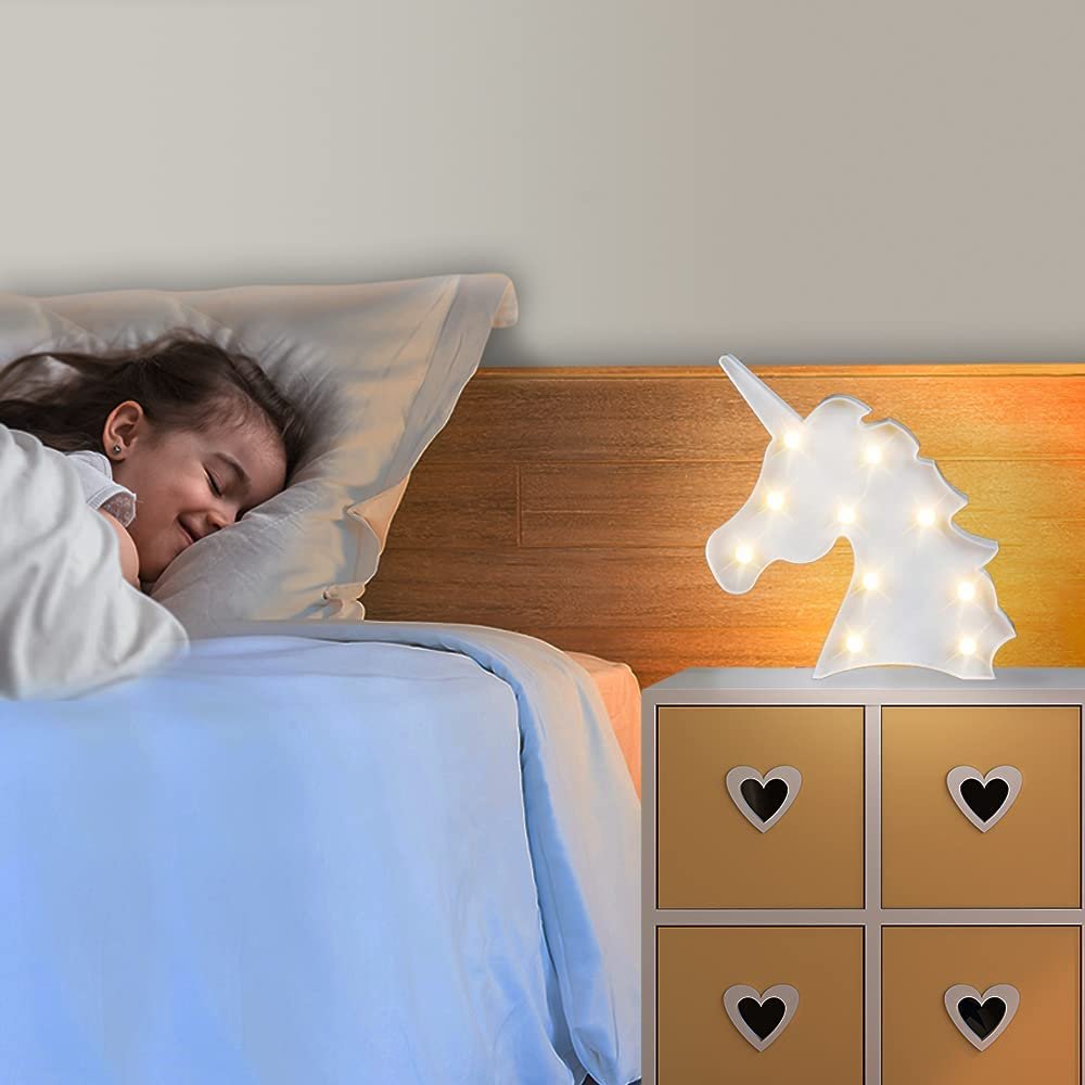 Unicorn LED Light Box, 1PC, Cute Unicorn Lamp for Kids with Warm LEDs, Night Light for Girls and Boys, Decoration for Bedroom, Living Room, and Playroom, Great Gift Idea