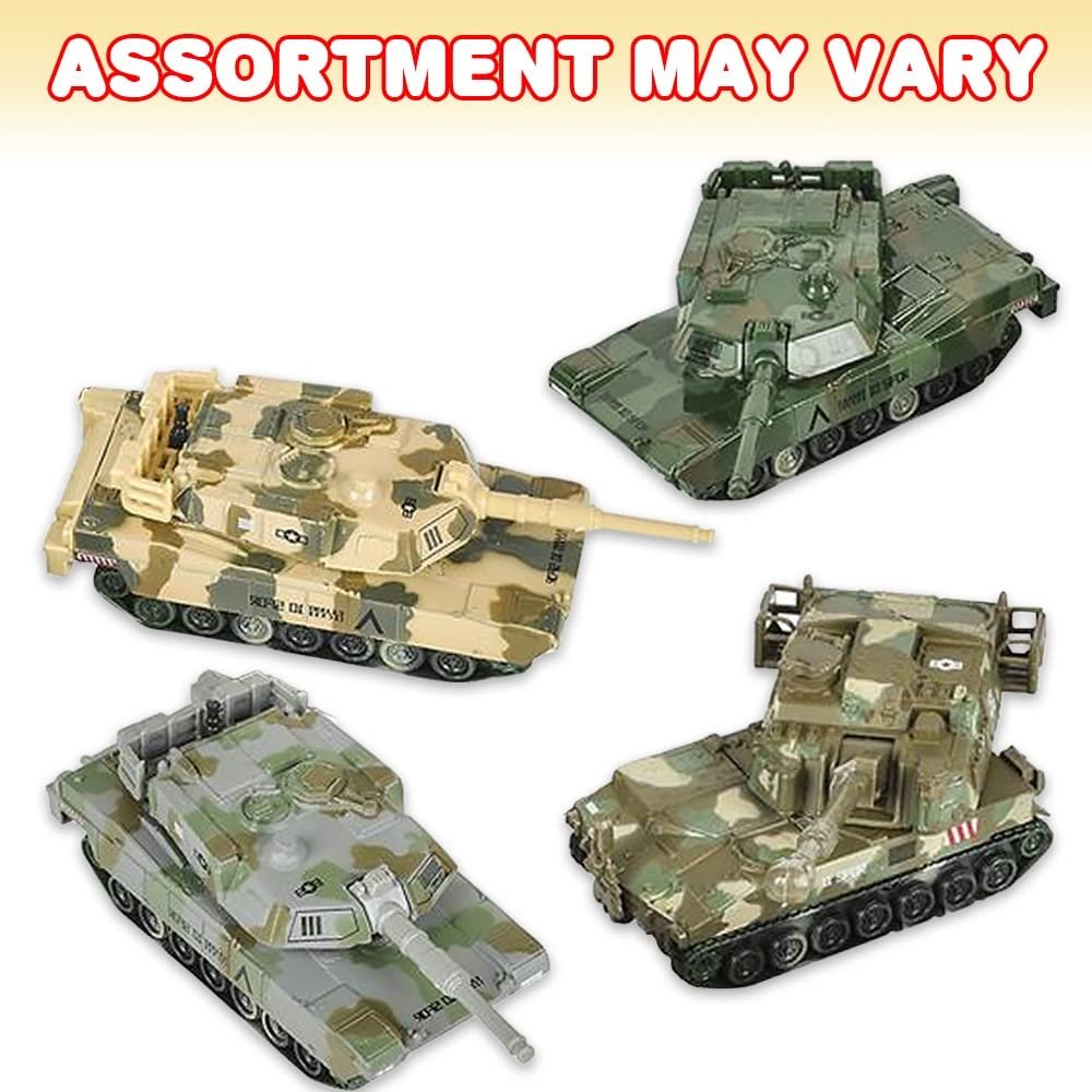 ArtCreativity Pull Back Tank Toys, Set of 3, Diecast Tank Military Toys in Camouflage Colors, Army Toys for Boys and Girls with a Pullback Motion, Gifts and Army Party Favors for Kids