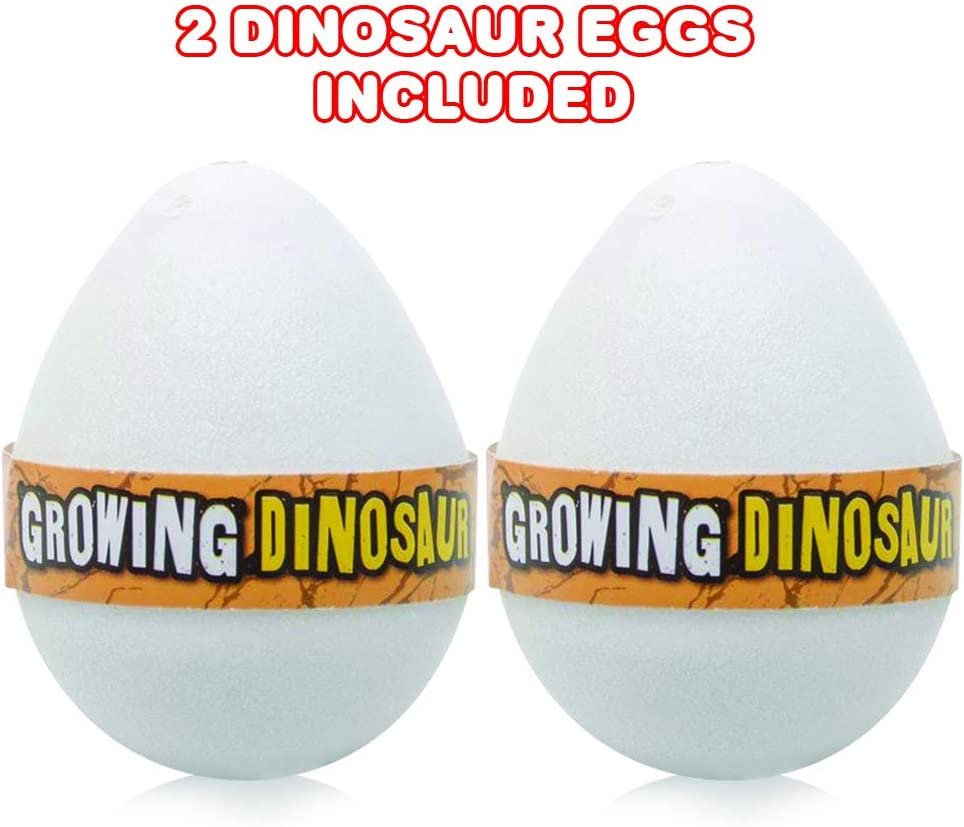 Growing Dinosaur Eggs, Set of 2, Hatching Dinosaur Toys for Boys and Girls, Dinosaur Birthday Party Favors for Kids, Science Educational Toys for Children, Fun Water Bathtub Toys