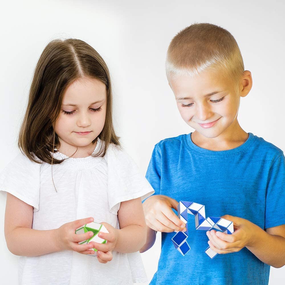 Twist Puzzle Snake, Set of 3, Snake Fidget Cube Twist Puzzles for Kids, Fun Fidget Toys for Children and Adults, Sensory Toys for Autism, Birthday Party Favors, Goodie Bag Fillers
