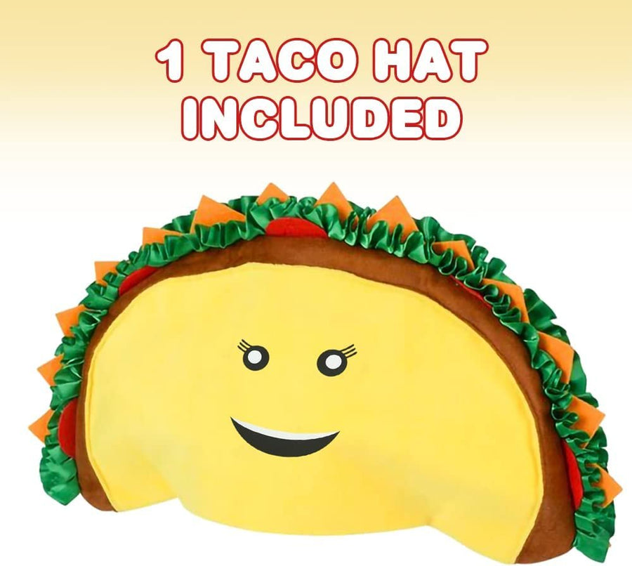 Funny Taco Hat, 1 PC, Fun Halloween Costume Accessory, Cinco De Mayo Party Supplies Decorations, One Size Fits Most, Crazy Silly Hat with Felt Toppings and Plush Fabric