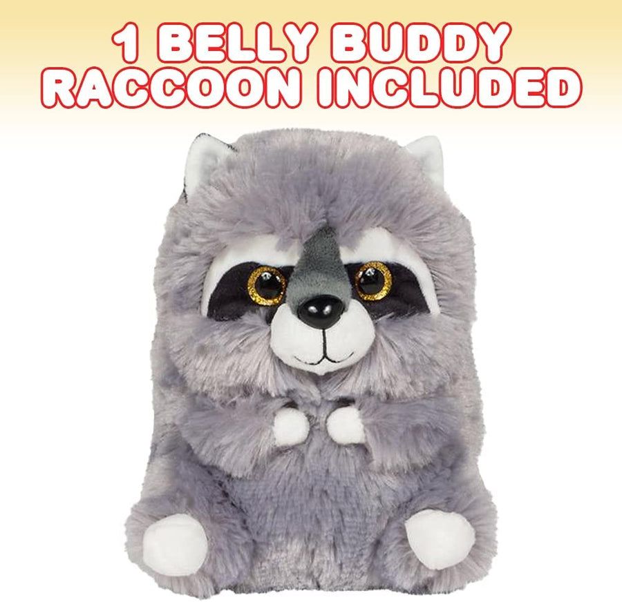 Belly Buddy Raccoon, 6.5" Plush Stuffed Raccoon, Super Soft and Cuddly Toy, Cute Nursery Décor, Best Gift for Baby Shower, Boys and Girls Ages 3+
