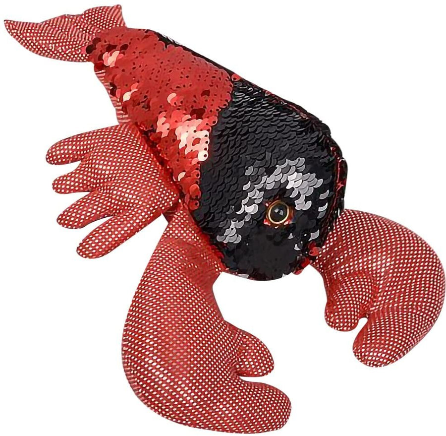 Flip Sequin Lobster Plush Toy, 1 PC, Soft Stuffed Lobster with Color Changing Sequins, Cute Home and Nursery Animal Decorations, Calming Fidget Toy for Girls and Boys, 11.5"es