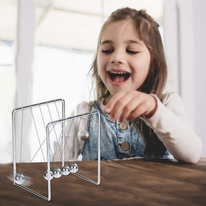 ArtCreativity Newton’s Cradle - Stainless Steel Office Desk Decoration Metal Desk Toy with Reflective Finish - Fun Educational Science Learning Aid - Best Gift for Kids and Adults