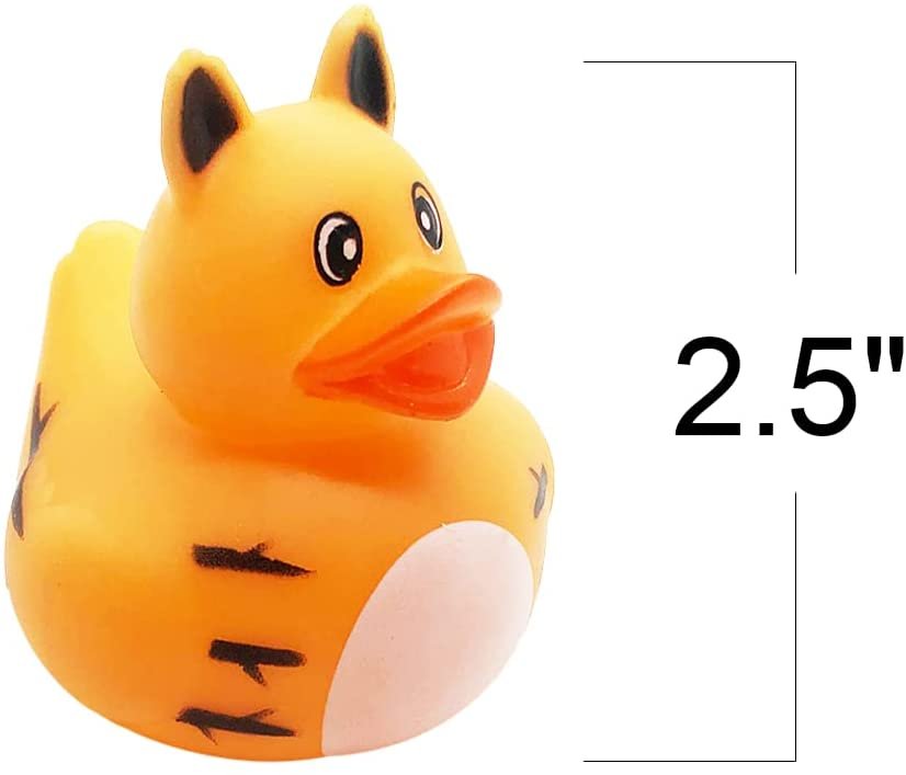 Zoo Animal Rubber Duckies for Kids, Pack of 12, Zoo Themed Duck Bathtub Pool Toys, Fun Carnival and Safari Party Supplies, Birthday Party Favors for Boys and Girls