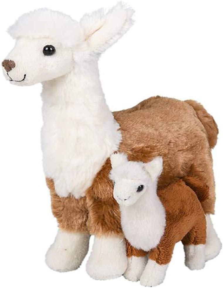 Llama Stuffed Toy, 1 PC, Soft Mom and Baby Llama Plush Toy for Kids, Cute Home and Nursery Animal Decorations, Zoo Party Prop, Best Birthday Gift Idea, 8"es Tall