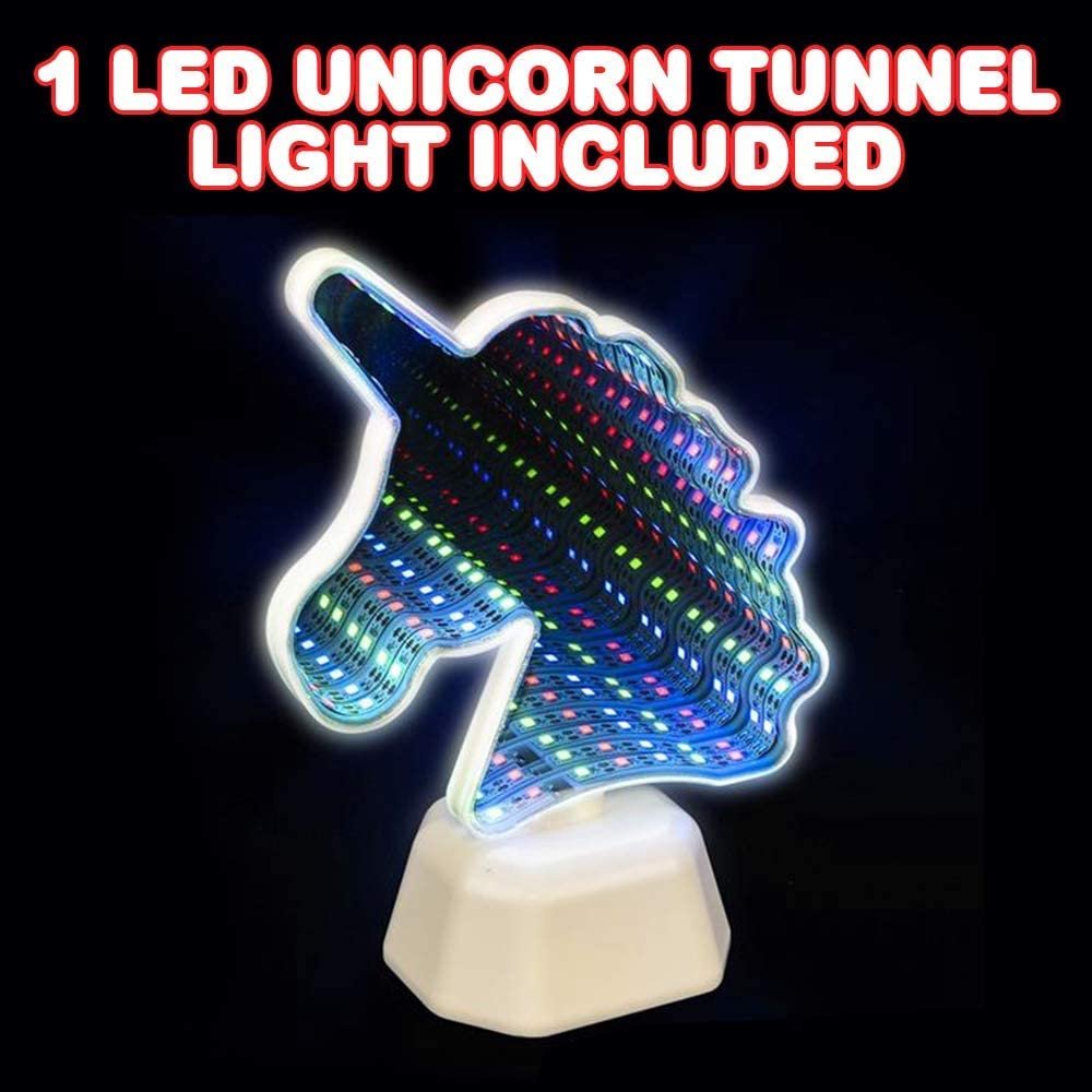 ArtCreativity LED Unicorn Tunnel Light, Battery Operated Unicorn Night Light Lamp, Doubles as a Mirror, Cute Unicorn Bedroom Décor for Girls, Great Birthday Gift for Kids