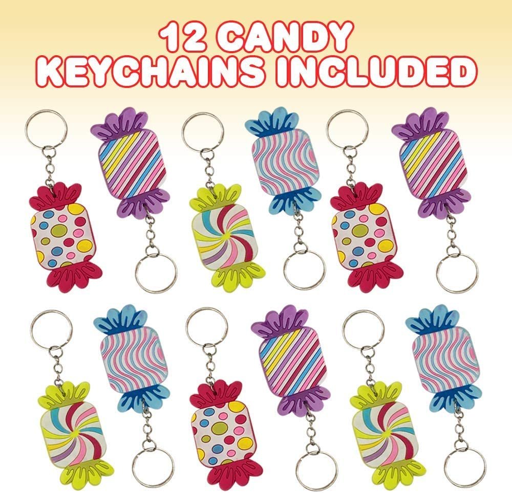 Candy Rubber Keychains, Pack of 12, Sweet Party Favors, Birthday Party ·  Art Creativity