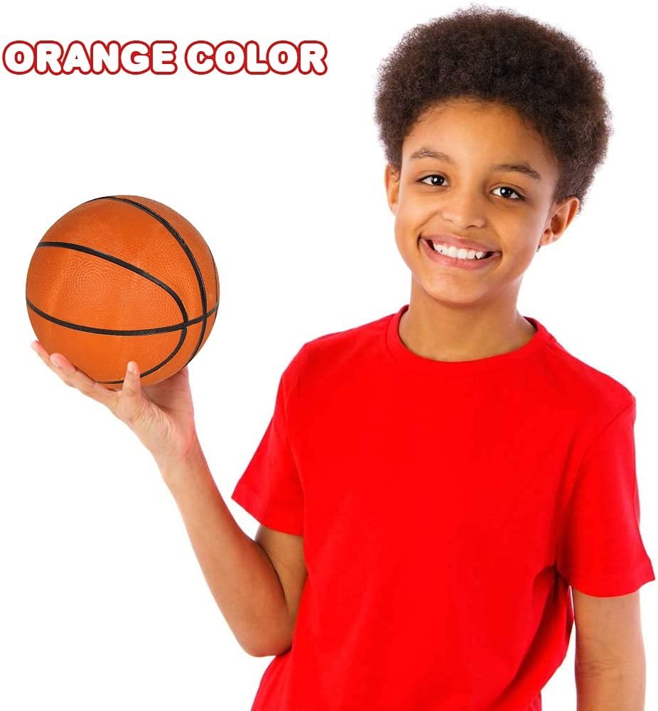 Mini Orange Basketball for Kids, Bouncy 7" Kick Ball for Backyard, Park, and Beach Outdoor Fun, Durable Outside Play Toys for Boys and Girls - Sold Deflated