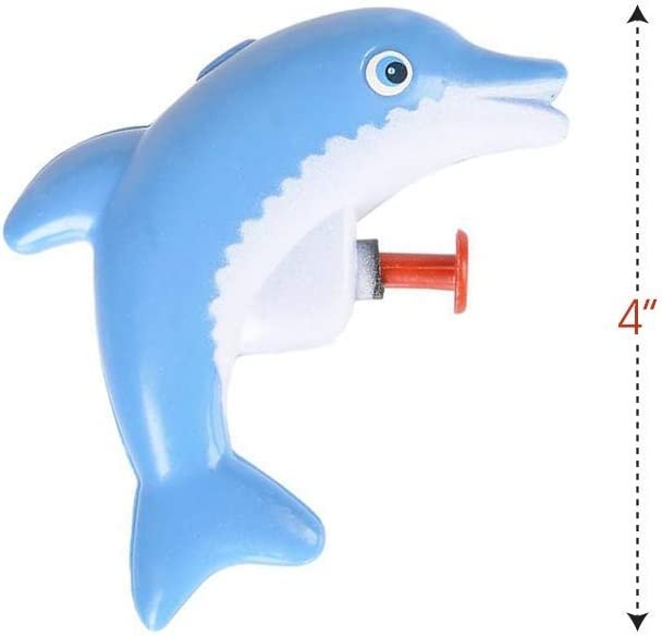 Sea Animal Water Squirters, Pack of 12, Dolphin, Shark, and Whale Water Squirt Toy Guns for Swimming Pool, Beach, and Outdoor Summer Fun, Cool Birthday Party Favors for Boys and Girls
