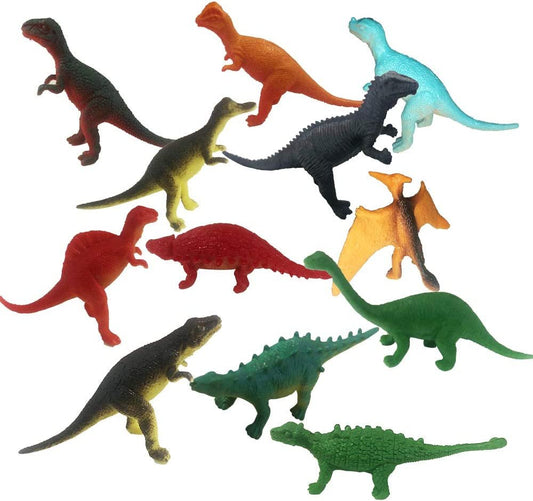 ArtCreativity Mini Dinosaur Toys - Pack of 12 - Colorful Assorted Designs, Dinosaur Figurines Party Favors, Piñata Fillers, Cake and Cupcake Toppers, Stocking Stuffers, for Boys and Girls