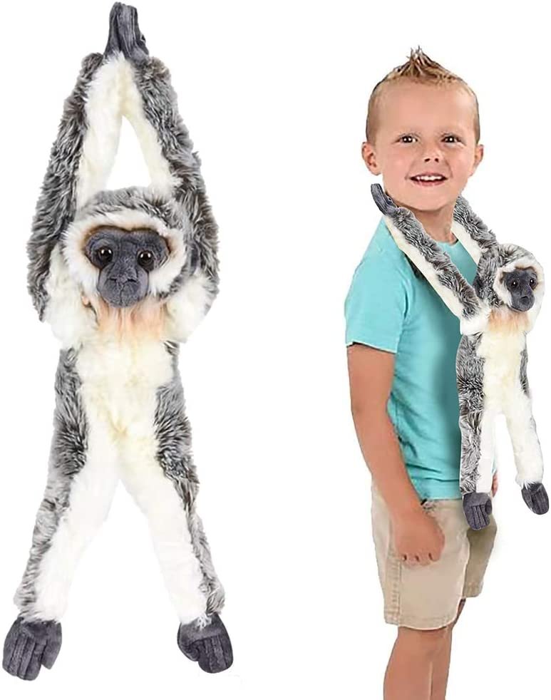 Hanging Vervet Monkey Plush Toy, 17.5" Stuffed Monkey with Realistic Design, Soft and Huggable, Cute Nursery Decor, Best Birthday Gift for Boys and Girls