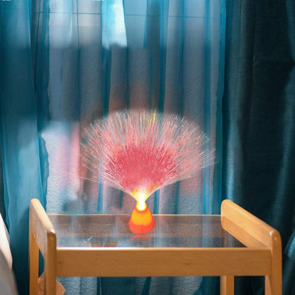 ArtCreativity Red Micro Fiber Optic Light - 9 Inches Tall - Beautiful Decorative Lamp with Batteries - For Unique Bedroom, Living Room Decor - Party Lighting Decoration - Great Gift Idea or Game Prize