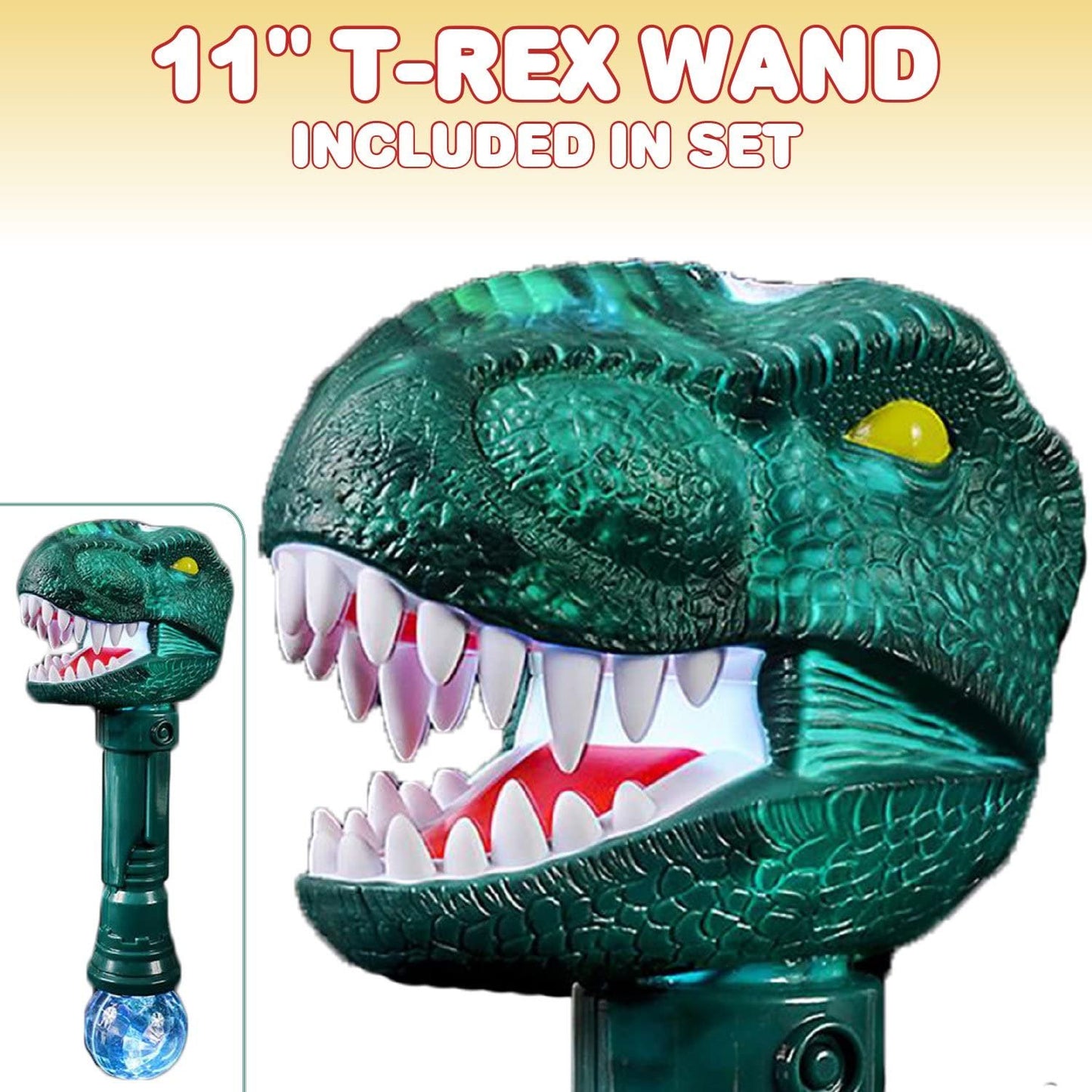 ArtCreativity Ultra Fun Light Up Wand Set of 3 Includes T-Rex, Tiger, and Shark Wands - Beautiful Art Detailing Plastic - LED Party Favors, Gift for Kids - Batteries Included