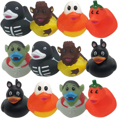 ArtCreativity 2.5 Inch Assorted Halloween Rubber Duckies for Kids, Pack of 12, Variety of Halloween Characters, Trick or Treat Supplies, Goodie Bag Fillers, Party Favors, Halloween Themed Bathtub Toys