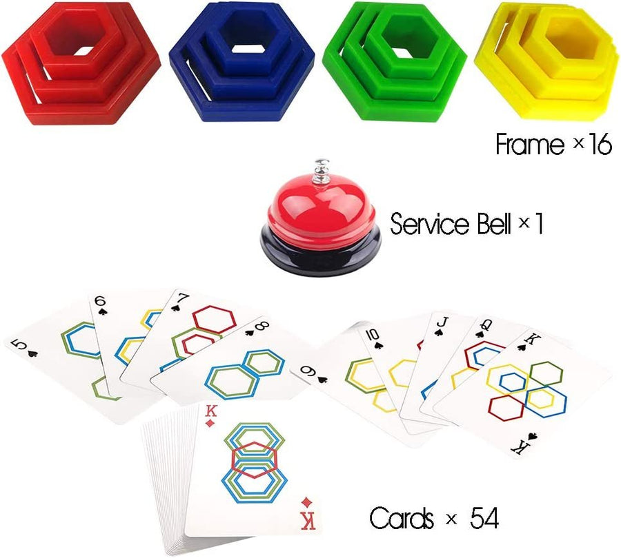 Gamie Geometric Reasoning Game for Kids - Color and Shape Matching Card Game - Develops Cognitive Thinking and Motor Kills - Fun Educational Learning Game for Home or Preschool