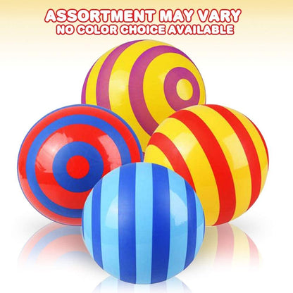 ArtCreativity Striped Vinyl Playground Ball for Kids, Bouncy 15 Inch Kick Ball for Backyard, Park, and Beach Outdoor Fun, Beautiful Colors, Durable Outside Play Toys for Boys and Girls - Sold Deflated