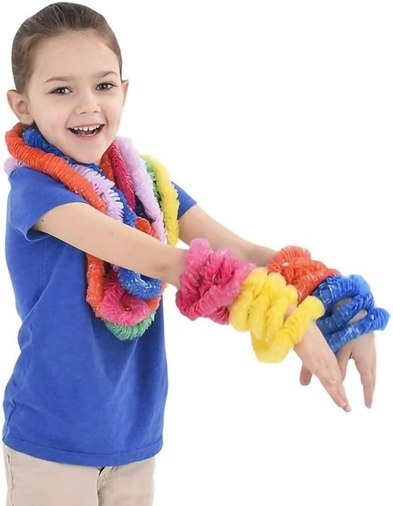 ArtCreativity Plastic Hawaiian Leis, Set of 48, Luau Party Supplies and Decorations, Hawaii Tropical Floral Necklaces in Assorted Colors, Hawaiian Party Favors, Fun Baby Shower Supplies