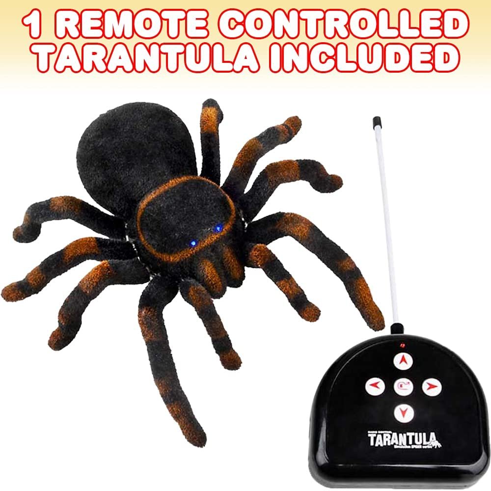 Remote Control Spider / Tarantula, Spooky Furry RC Spider Prank Toy with 8 Moving Legs