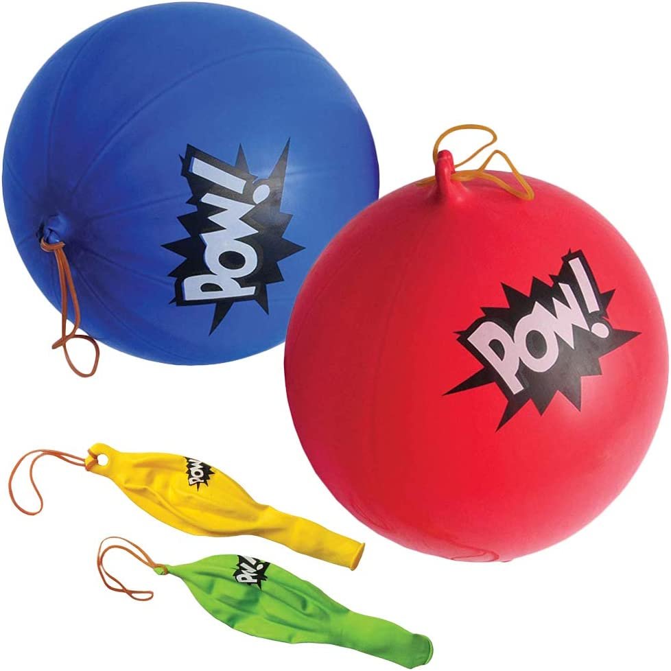 Superhero Punch Balls, Set of 12, Durable Latex Balloons with Rubber Bands, Superhero Party Supplies, Party Favors & Decorations, Goodie Bag Fillers for Kids in Assorted Fun Colors