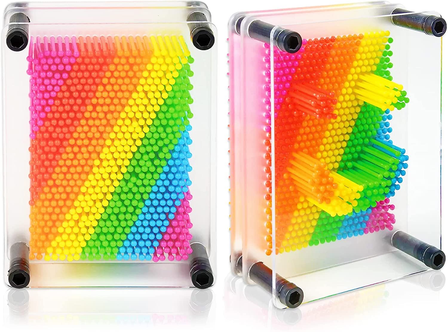 Rainbow 3D Pin Art Toy, Colorful Pin Art Board Sensory Toy for Kids (Set of 2)