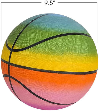 ArtCreativity Rainbow Regulation Basketball for Kids, Bouncy Rubber Kick Ball for Backyard, Park, & Beach Outdoor Fun, Beautiful Rainbow Colors, Durable Outside Toys for Boys & Girls - Sold Deflated