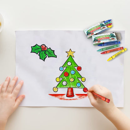 ArtCreativity Christmas Crayons Set for Kids, 12 Boxes, Each Box with 4 Crayons, Full Size Crayons Party Favor Bundle, Perfect for Classroom Goodie Bags, Fun Holiday Stocking Stuffers