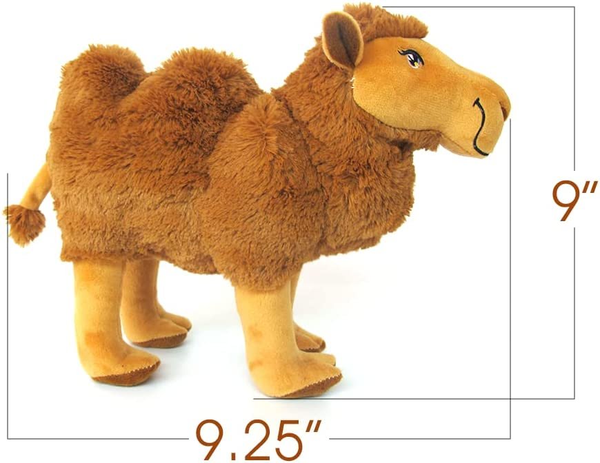 Plush Camel Toy, 9" Soft Humpback Camel Stuffed Toy for Kids, Cute Home and Nursery Animal Decorations, Zoo Party Prop, Best Birthday Idea