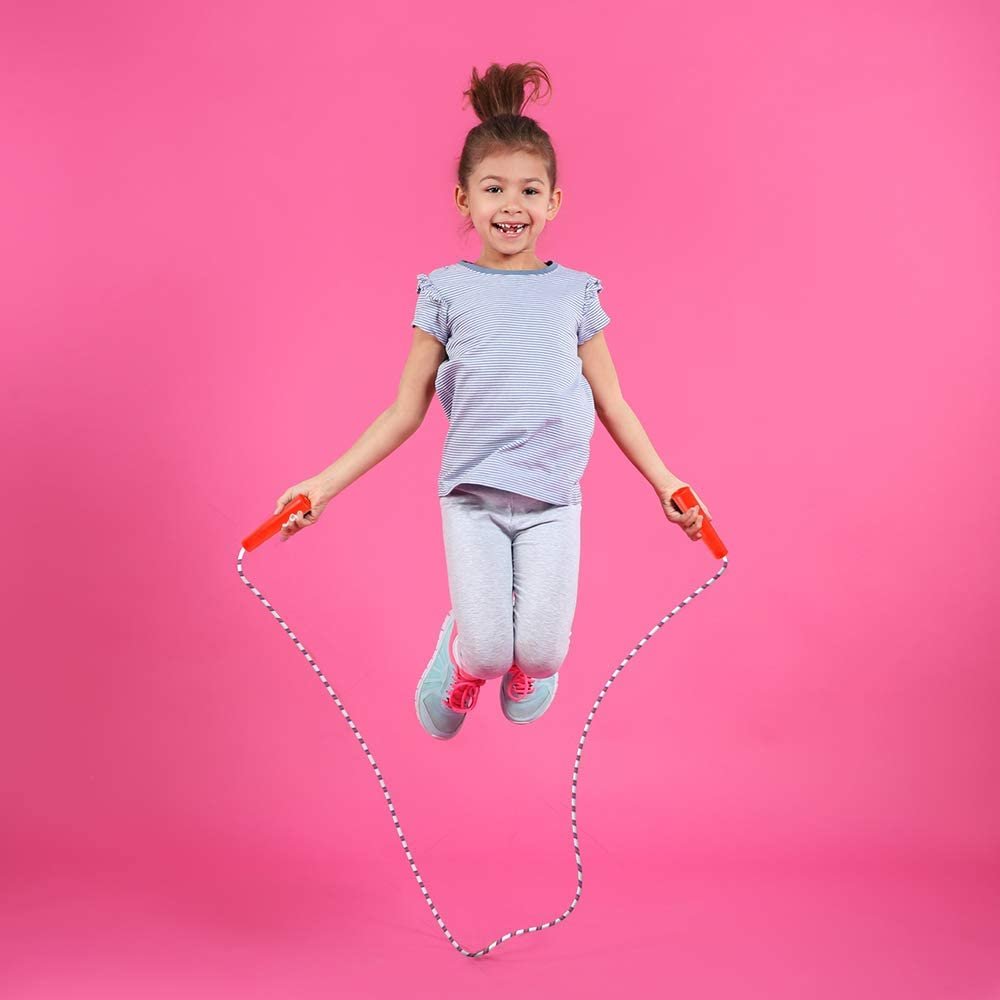 84" Nylon Ropes for Kids - Pack of 12 - Durable Jump Ropes with Plastic Handles - Healthy Indoor and Outdoor Skipping Activity, Party Favors, Gifts for Boys and Girls