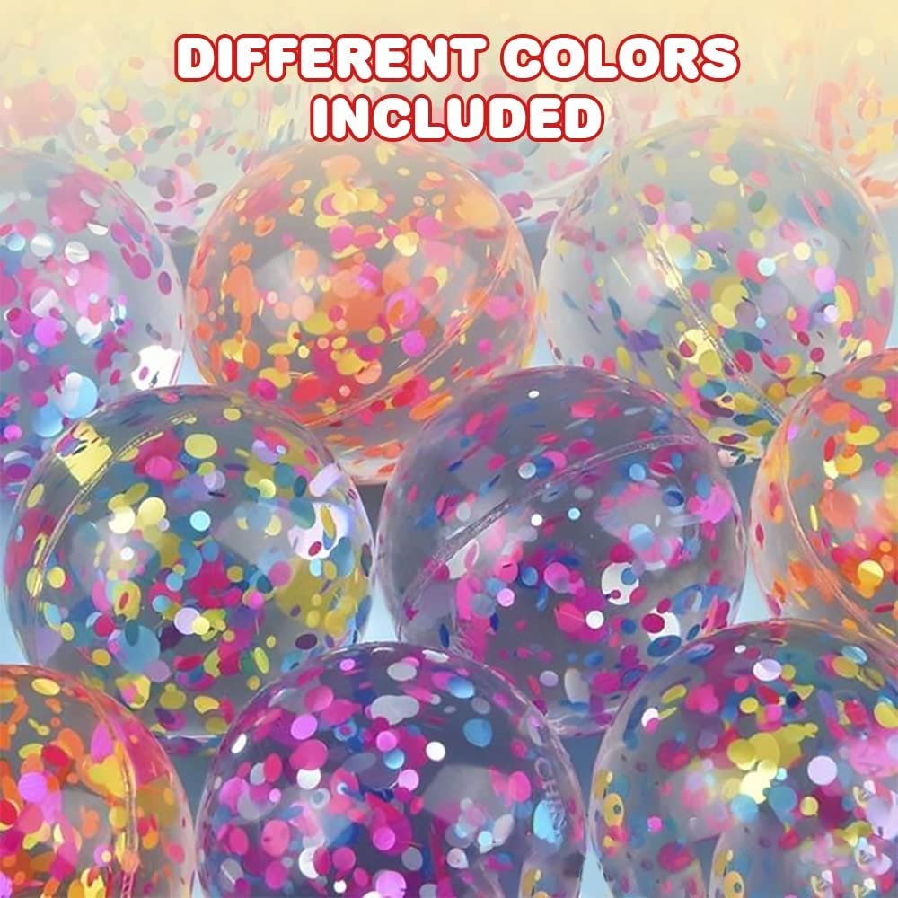 ArtCreativity Sparkle Spot High Bounce Balls, Set of 12, Bouncing Balls for Kids with Confetti Inside, Outdoor Toys for Encouraging Active Play, Party Favors and Pinata Stuffers for Boys and Girls