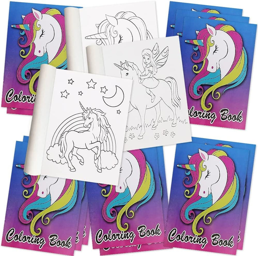 Unicorn Coloring Books for Kids, Set of 12, 5 x 7" Small Color Booklets, Fun Treat Prizes, Favor Bag Fillers, Birthday Party Supplies, Art Gifts for Boys and Girls