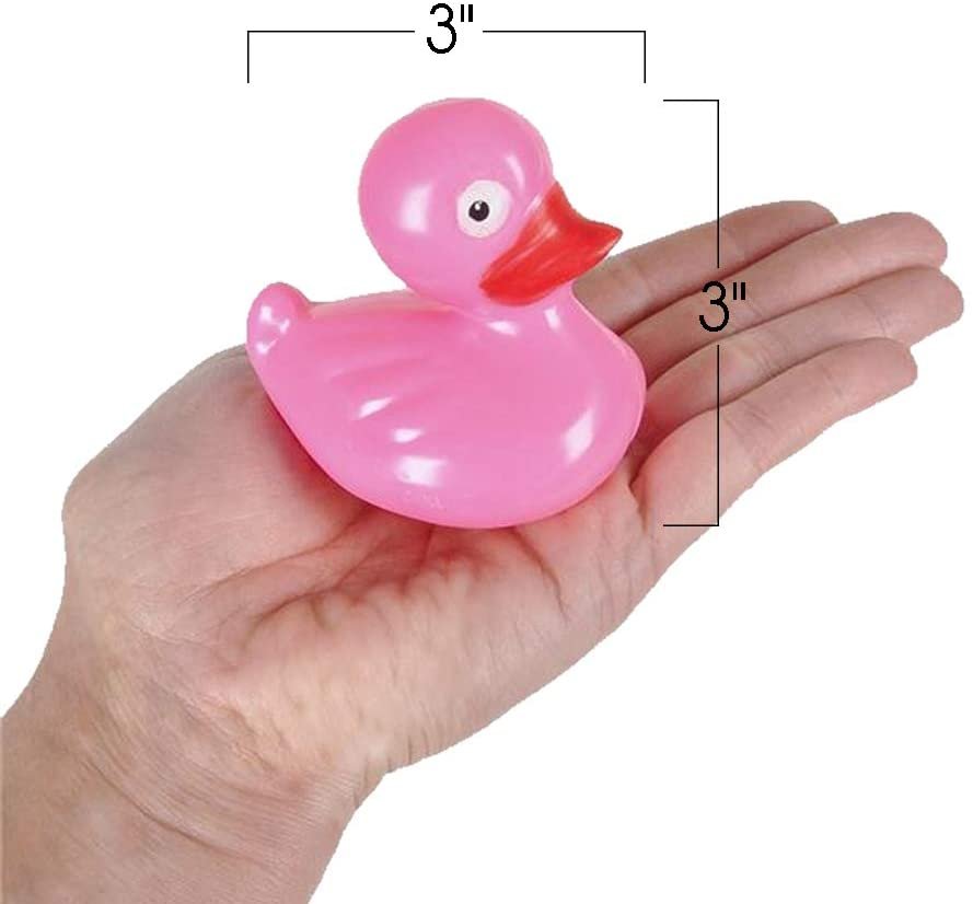 Floating Plastic Duck Toys - Pack of 12 - Durable Duckie Bath Tub Water Toys for Kids, Carnival Theme Party Supplies, Birthday Party Favors and Goodie Bag Fillers