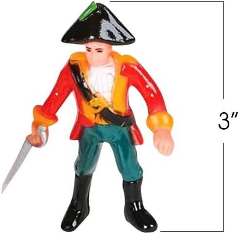 Pirate Action Figures - Pack of 12 - Legendary Plastic Figures in Assorted Poses - Fun Pirate Party Favor and Prize - Excellent Birthday Gift Idea for Boys and Girls Kids Ages 5+