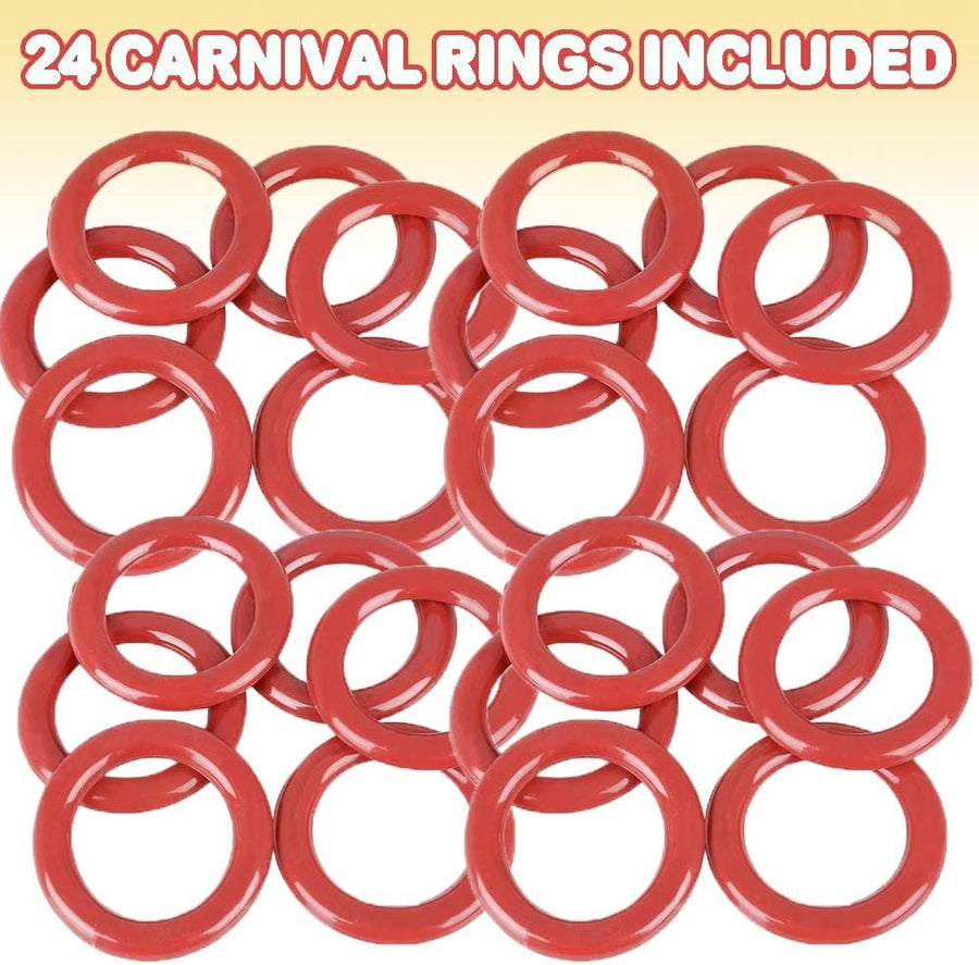 Plastic Carnival Rings - Pack of 24-2.5" Rings for Ring Toss - Fun Target Toys - Cool Homemade School and Carnival Party Favors