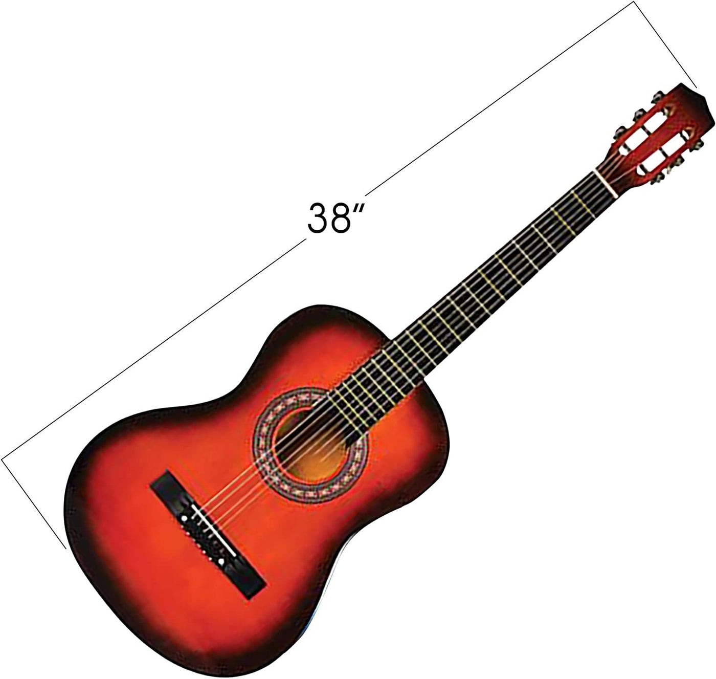 Huge 6-String Acoustic Guitar - 38"es Tall - Colors May Vary - Amazing Gift Idea for Boys and Girls 12+