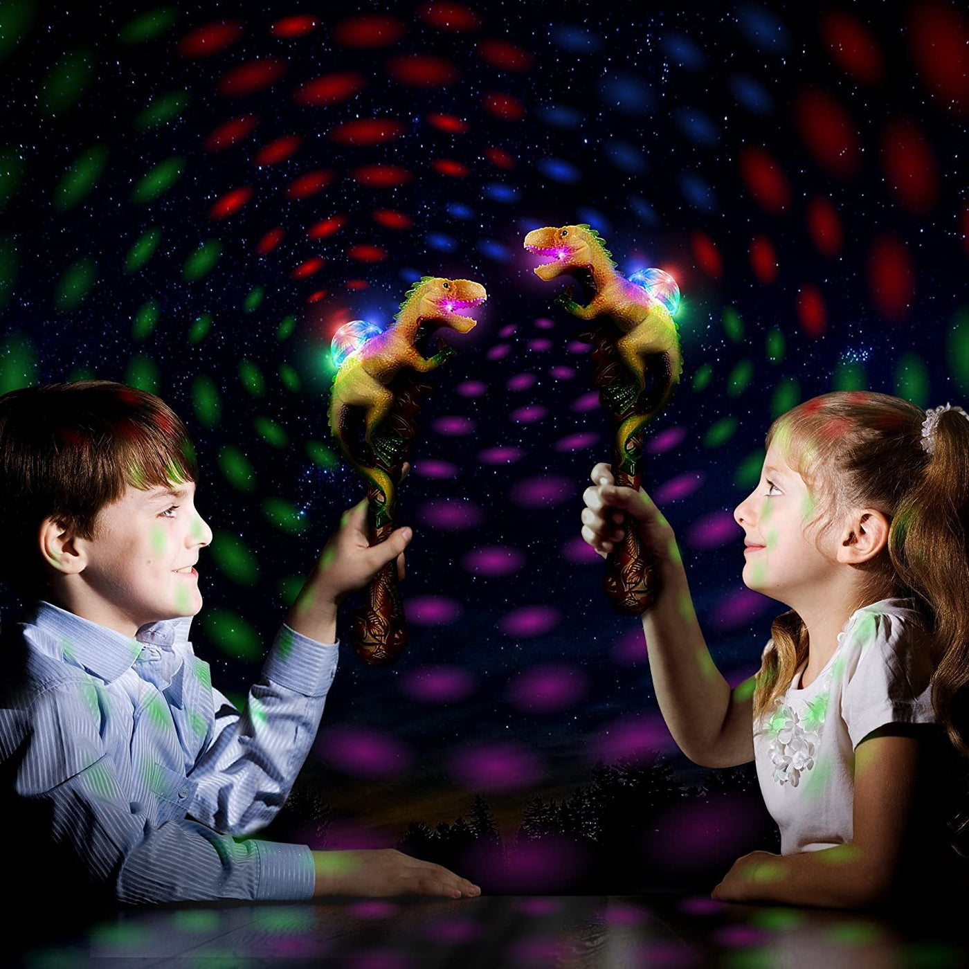 ArtCreativity T-Rex LED Light Up Dinosaur Wand Growling Sound Effects, Light Up Wand for Kids, Light Up Toys for Toddlers, Light Up Party Favors for Kids, Easter Basket Stuffers, Toys for Kids Ages 3+