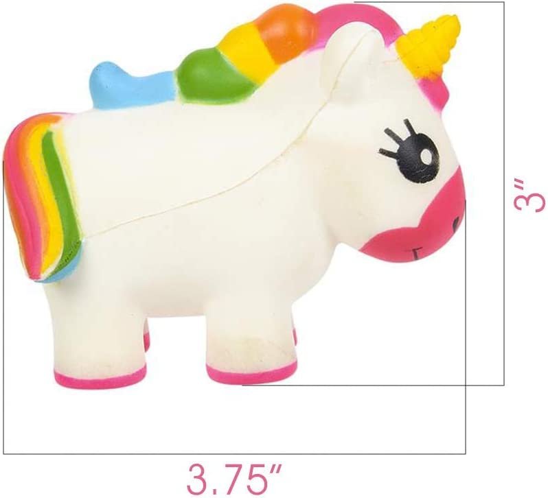 Squeezy Unicorn Toys for Kids, Set of 2, Super Soft Slow Rising Squeeze Toys, Stress Relief Sensory Toys for Children, Best Unicorn Party Favors, Goody Bag Fillers for Girls and Boys