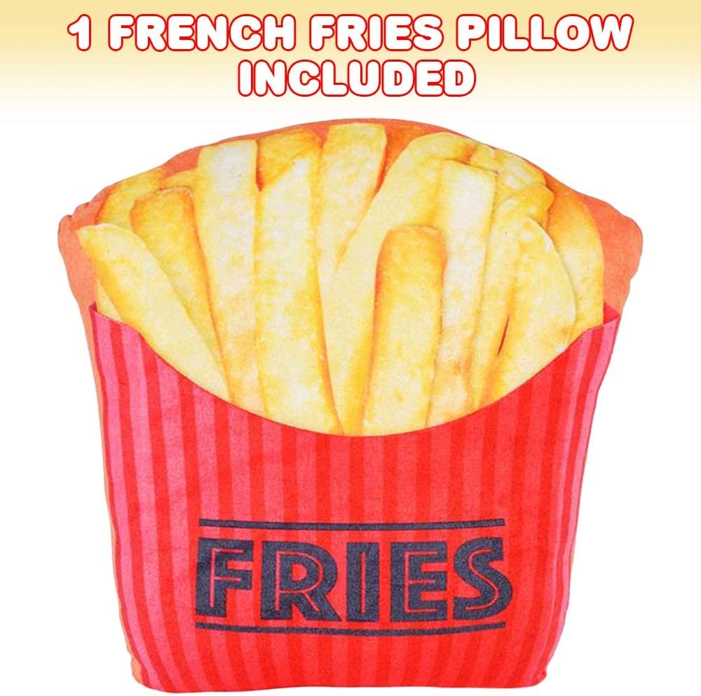 ArtCreativity French Fries Pillow, 1PC, Cute Pillow for Kids and Adults with Photorealistic Design, Fun Bedroom, Couch, and Living Room Décor, Gift for Boys, Girls, and Food Lovers, 11 Inches