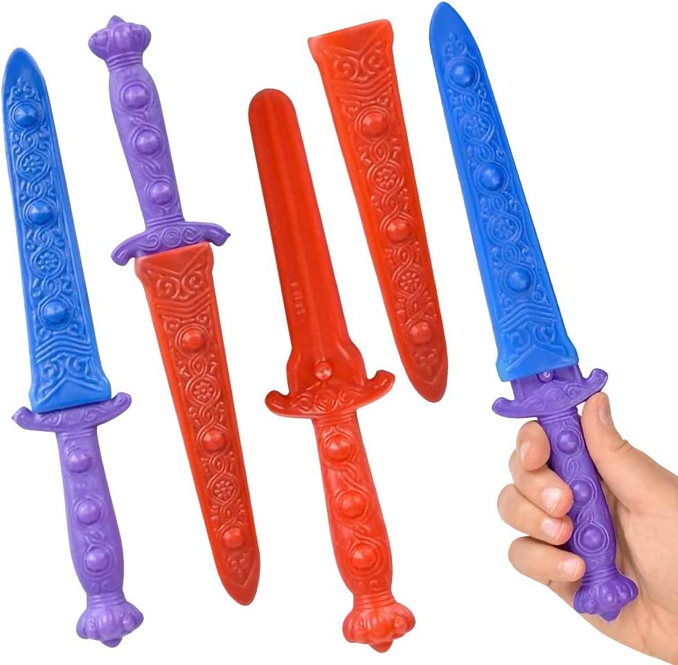 ArtCreativity Plastic Toy Swords for Kids - Set of 12-11 Inch Play Swords with Removable Covers, Fun Halloween Prop for Knight or Pirate Costume, Best Gift and Party Favors for Boys and Girls