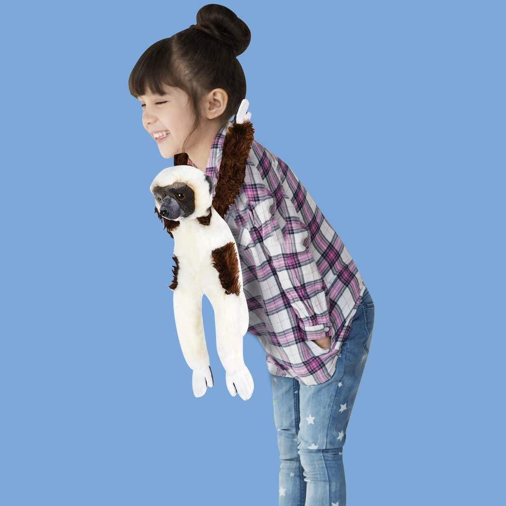 Hanging Sifaka Monkey Plush Toy, 18.5" Stuffed Monkey with Realistic Design, Soft and Huggable, Cute Nursery Decor, Best Birthday Gift for Boys and Girls