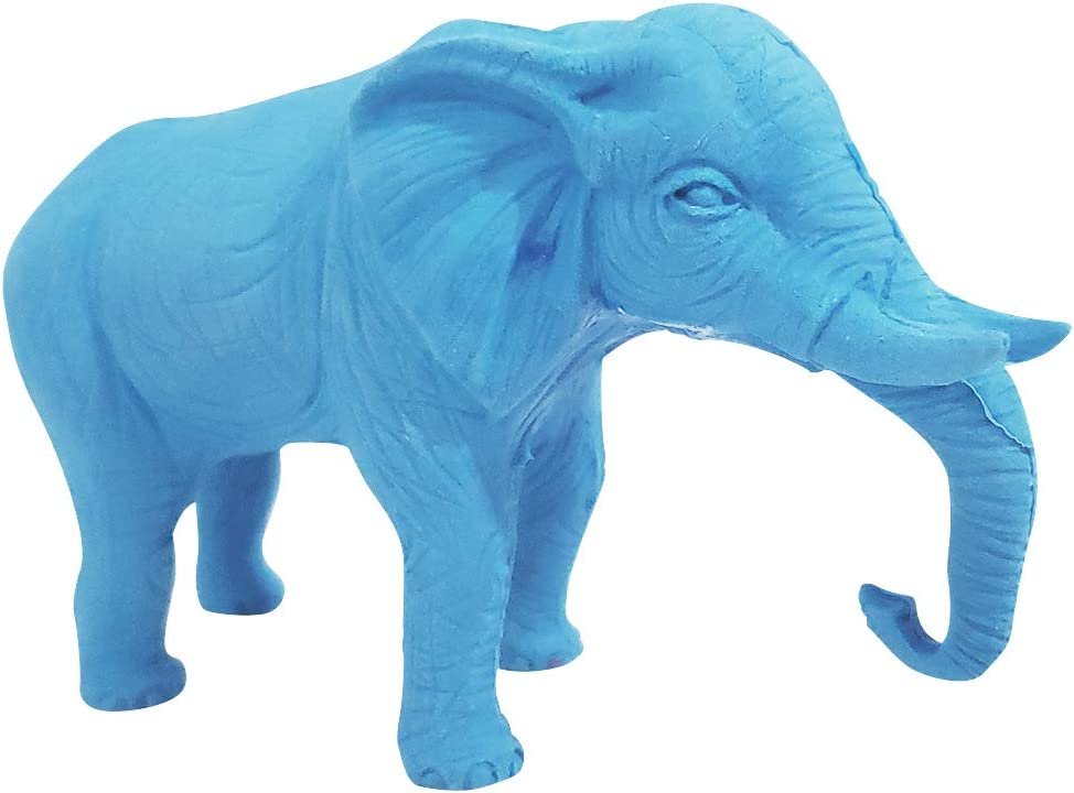 Giant 3D Elephant Eraser for Kids - Jumbo Pencil Rubber - Huge Eraser - Unique Stationery Supplies - Birthday Party Favors for Boys and Girls, Teacher Rewards, Classroom Prizes - Blue