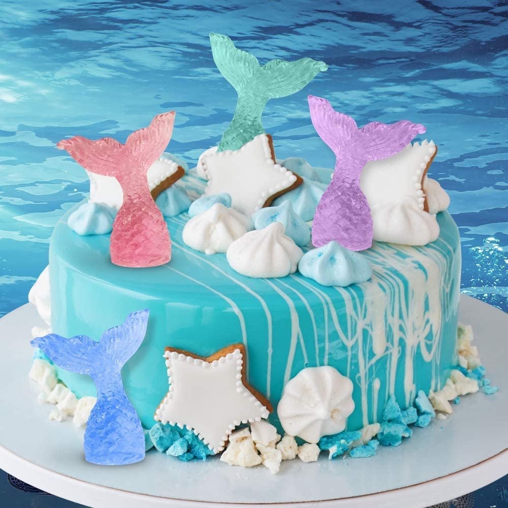 Acrylic Mermaid Tail Cake & Cupcake Toppers, Set of 24, Mini Mermaid T ·  Art Creativity