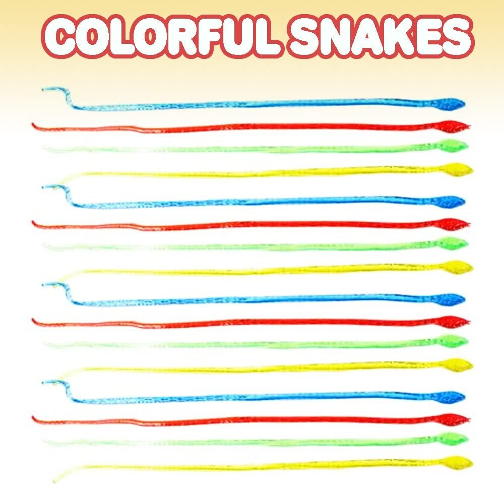 ArtCreativity Sticky Snake Set - Pack of 12 - Stretchy Colorful Sensory Toys for Kids - Fun Birthday Party Favors for Girls and Boys, Great Carnival Prize, Novelty Gift