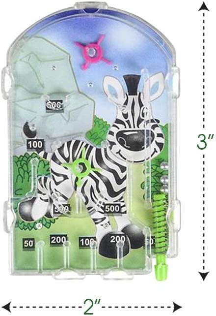 Gamie Mini Zoo Animal Pinball Games, Set of 24, Safari Party Favors for Kids, Party Goodie Bag Fillers, Holiday Stocking Stuffers, Road Trip Toys, Great Prize Bin Addition