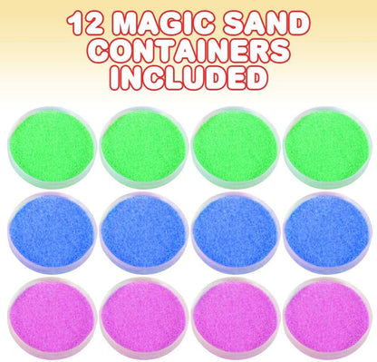ArtCreativity Magic Sand for Kids, Set of 12, Colored Hydrophobic Sand for Underwater Play, Kids’ Beach Toys, Fun Science Experiments for Boys and Girls, Birthday Party Favors, Goodie Bag Fillers