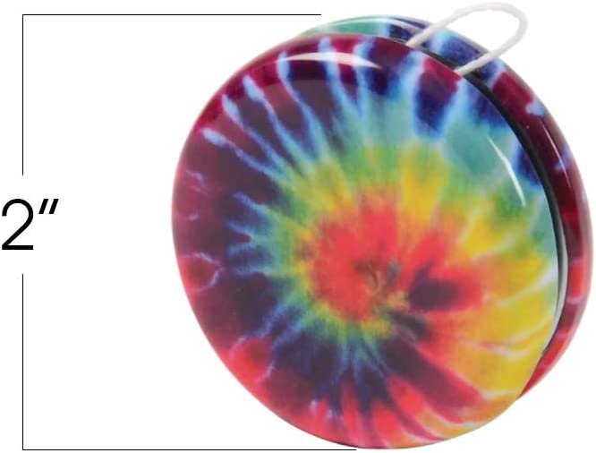Rainbow Yoyos for Kids, Pack of 12, Metal Yo-Yo Toys with Colorful Designs, Birthday Party Favors, Goodie Bag Fillers, Holiday Stocking Stuffers, Classroom Prizes