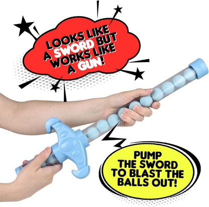 ArtCreativity Sword Blasters for Kids, Set of 2, Pump Action Sword Toys with 32 Balls, Foam Ball Shooter Toys for Indoor and Outdoor Play, Unique Sword-Shaped Toy Guns for Kids