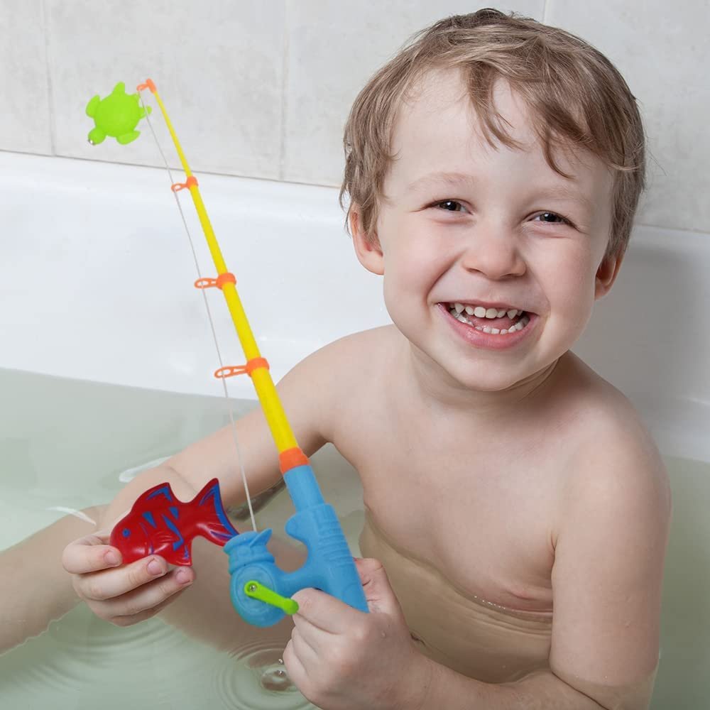 bathtub fishing pole for school aged kids Fishing Toys Set for Toddlers, Magnetic Fishing Set with Rods, Nets, B · Art Creativity