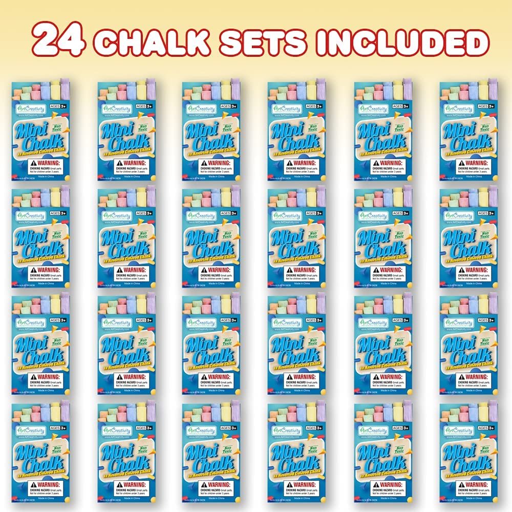 ArtCreativity Mini Chalk Set for Kids, 24 Boxes, Each Box Has 12