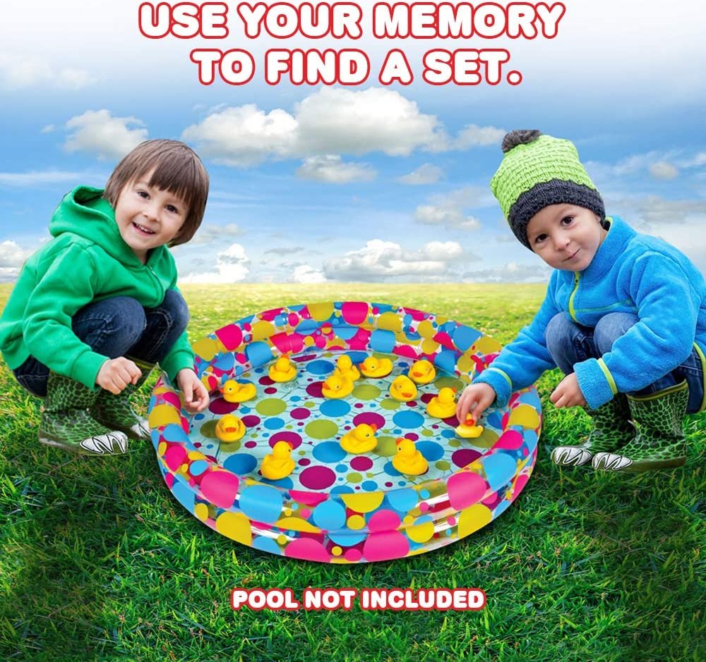 Gamie Plastic Duck Matching Game, Includes 20 Ducks with Numbers & Shapes, Memory Game for Kids, Fun Educational Learning Toys for Preschoolers, Develops Memory, Concentration, & Number Recognition